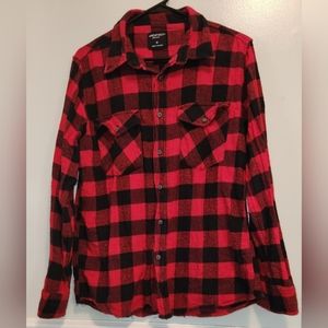 Architect Men's Red & Black Flannel Shirt - Medium